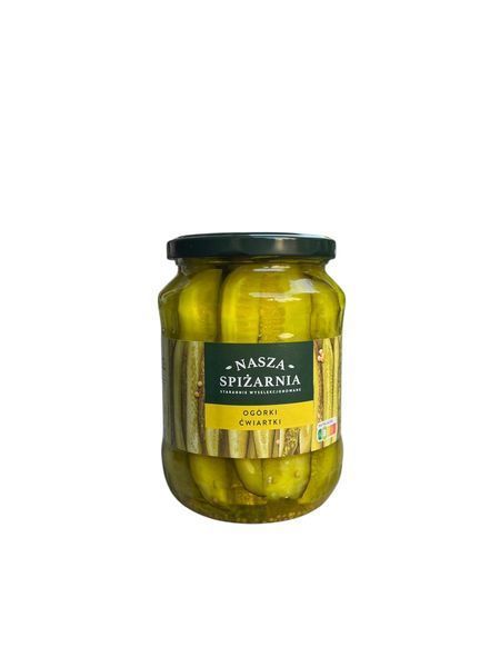 Cucumbers Nasha Spizharnya quarter 670g