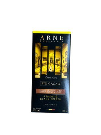 Шоколадка ARNE чорний 57% Лимонна цедра і перець 100г 5513347 фото