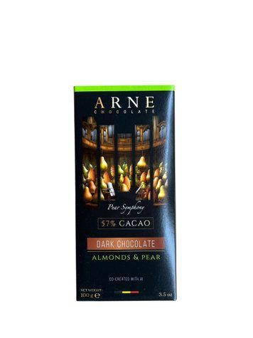 Шоколадка ARNE чорний 57% 100г Мигдаль і груша 5513348 фото